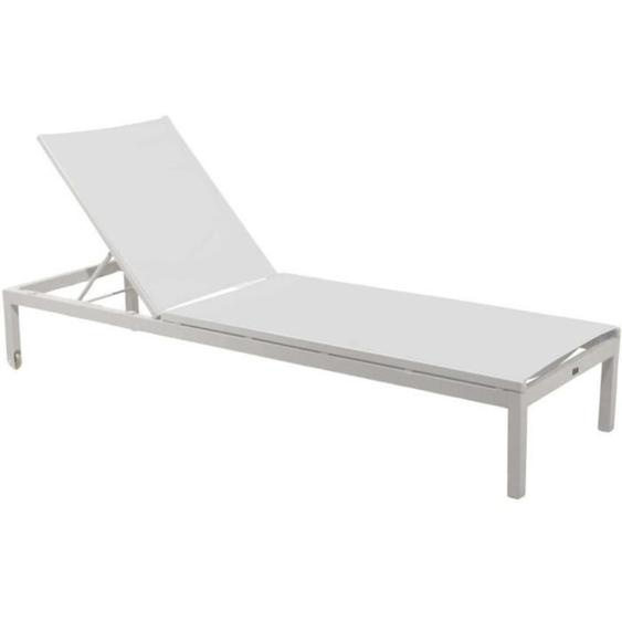 Lit de soleil - PROLOISIRS - Thema - Aluminium epoxy - Dossier réglable - Blanc mat