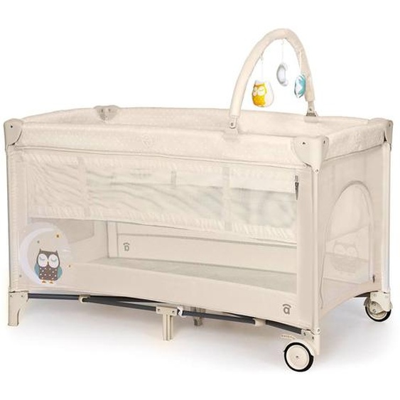 Lit De Voyage Double Hauteur Complet Duo Hibou Beige