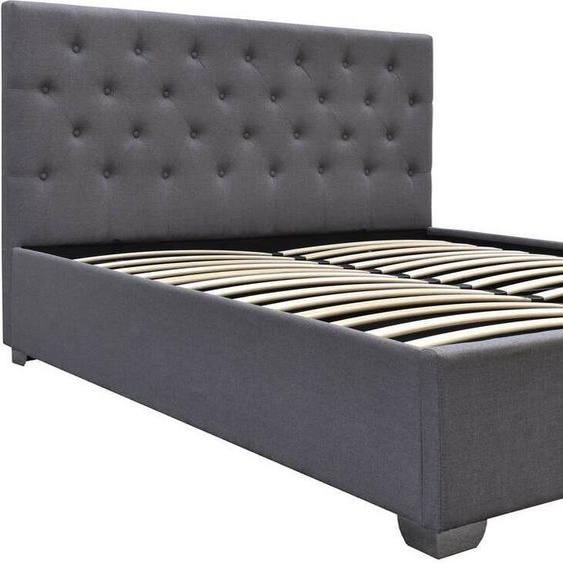 Lit double avec coffre Tino - 180 x 200 cm - Gris