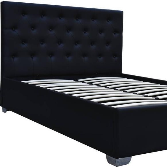 Lit double avec coffre Tino - 180 x 200 cm - Noir