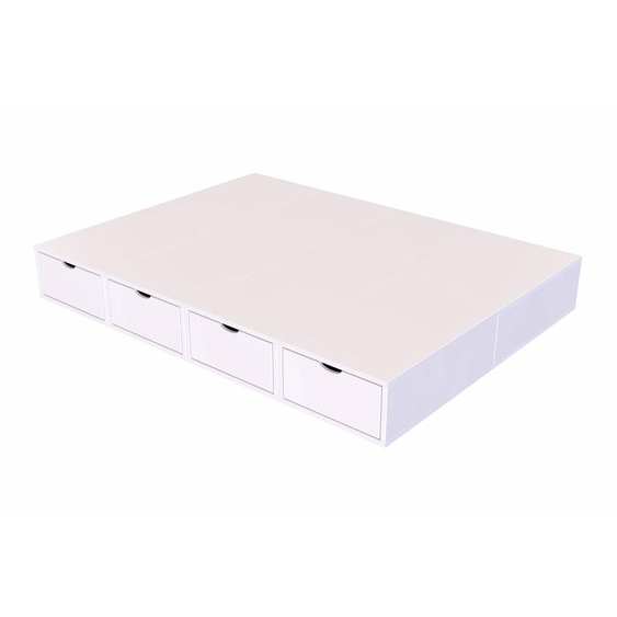 Lit double avec rangement tiroirs Cube - 140x200