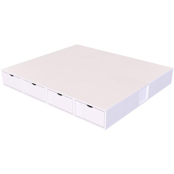 Lit double avec rangement tiroirs Cube - 160x200