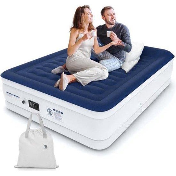 Lit double de luxe - 2 personnes - Surélevé - Pompe électrique - King size - Camping - Voyages