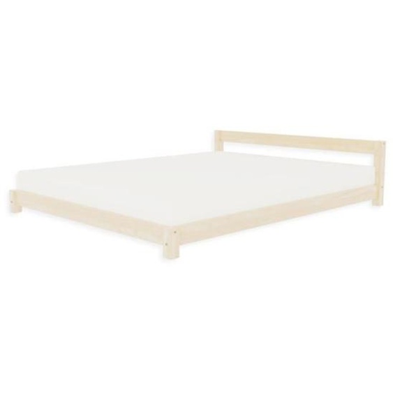 Lit double scandinave en bois COMFY 180 x 200 - GENERIQUE - A lattes - 2 places