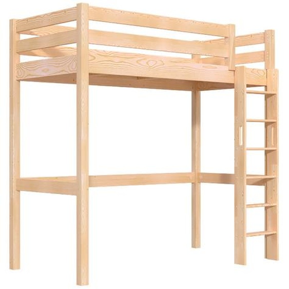 Lit en hauteur 1 place bois Sylvia 90x200 échelle droite