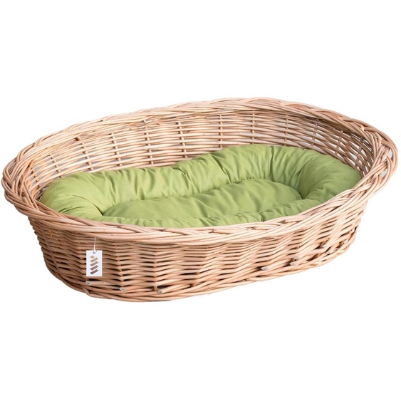 Lit en osier pour chiens, chats et autres animaux, doux, couchage, panier avec coussin, 6 pièces, K70 - Grünoliv