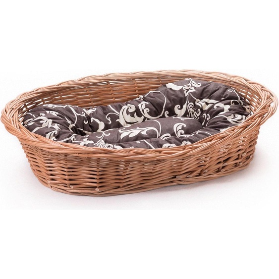 Lit en osier pour chiens, chats et autres animaux, doux, panier de repos avec coussin, 8, K22 - vertèbres blanches sur fond marron