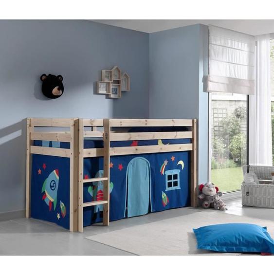 Lit Enfant Astronaute Ii - Paris Prix - Naturel - 90x200 cm - Sommier Inclus