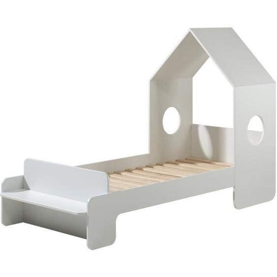 Lit enfant - Casami - 90 x 200 cm - MDF laqué blanc - Sommier à lattes inclus - Style scandinave