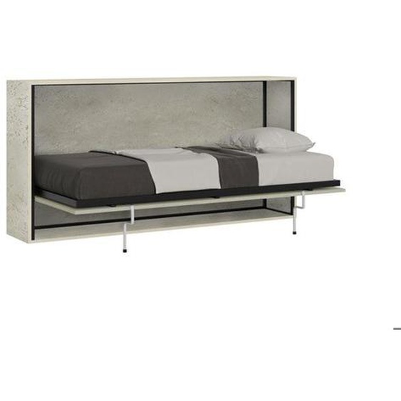 Lit escamotable horizontal - Itamoby - Kando - 1 place - Matelas inclus - Gris Cachemire