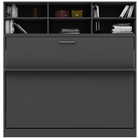 Lit escamotable horizontal avec surmeuble MULTIMO couchage 140x200cm anthracite