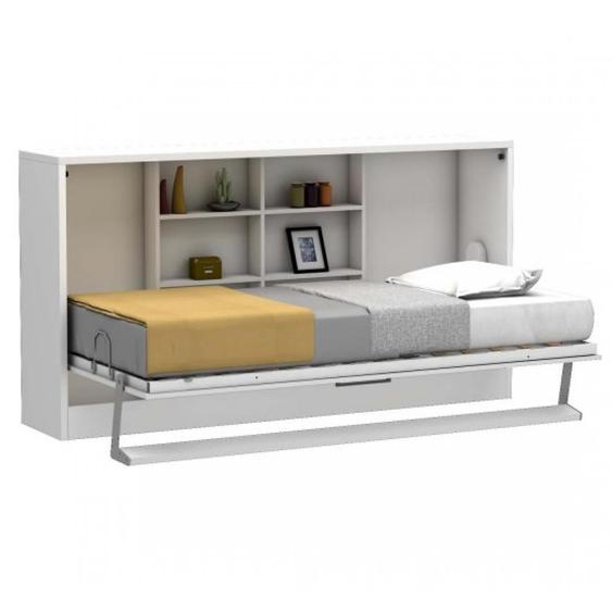 Lit escamotable horizontal MULTIMO couchage 90x200cm blanc