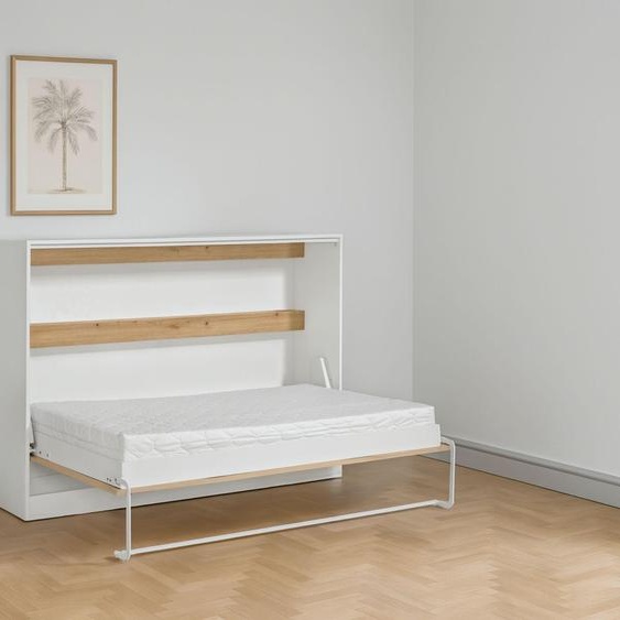 Lit escamotable Perfekt 120x200 un horizontal qui allie design et fonctionnalité Chne + Noir