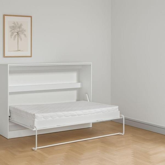 Lit escamotable Perfekt 120x200 un lit horizontal qui allie design et fonctionnalité avec matelas blanc