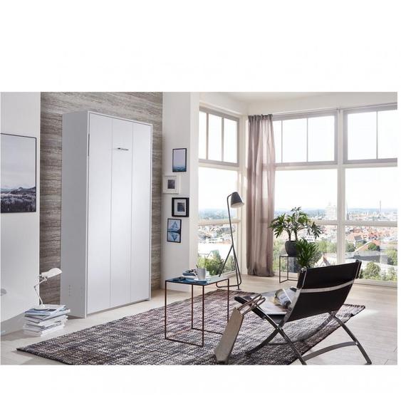 Lit escamotable VANIER blanc mat couchage 90 x 200 cm