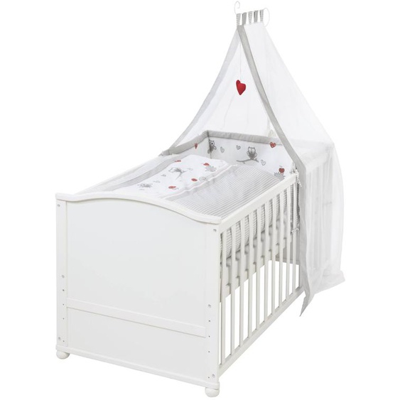 Lit Évolutif Avec Matelas Et Accessoires Complets Adam Et Eule Blanc / Gris