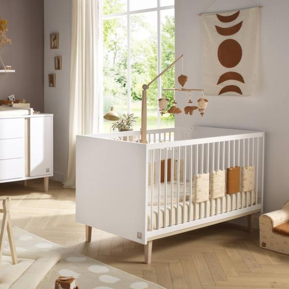 Lit Évolutif - Little Big Bed Sur Pieds Bois - Paloma Blanc/marron