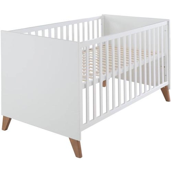 Lit Évolutif Transformable En Lit Junior - Style Scandinave - Ole Blanc - Chêne Foncé