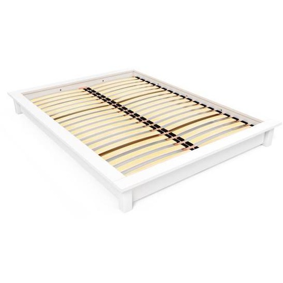 Lit futon Solido bois Massif - 2 places 140x190 Blanc - ABC MEUBLES - A lattes - Contemporain - Design