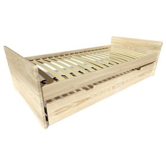 Lit gigogne ABC pin massif - 80x190 cm - Vernis naturel - ABC MEUBLES
