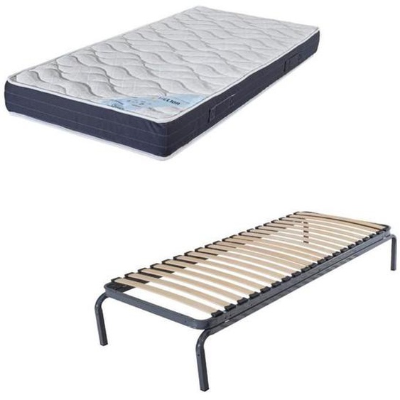 Lit gigogne + matelas Melior - 80x190 - Mousse - 20 lattes bois - Gain de place