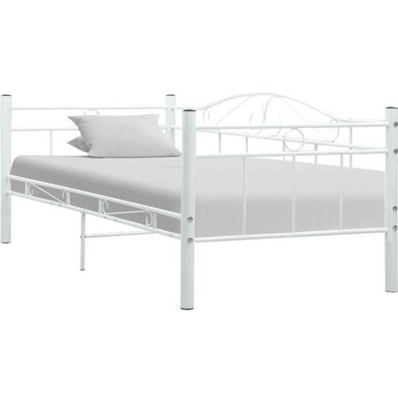 Lit gigogne - OVONNI - 90x200 cm - Métal - Blanc - Multifonctionnel