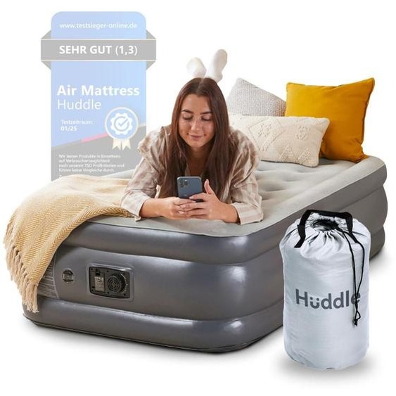 Lit gonflable avec pompe, lit simple, 190x97x45 cm, gris, PVC