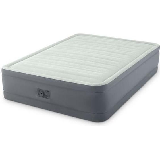 Lit gonflable - INTEX - PremAire I - 2 personnes - Fiber-Tech - Gris