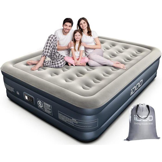 Lit gonflable iDOO I-C-020, 203x152x38 cm, avec pompe, max. 295 kg
