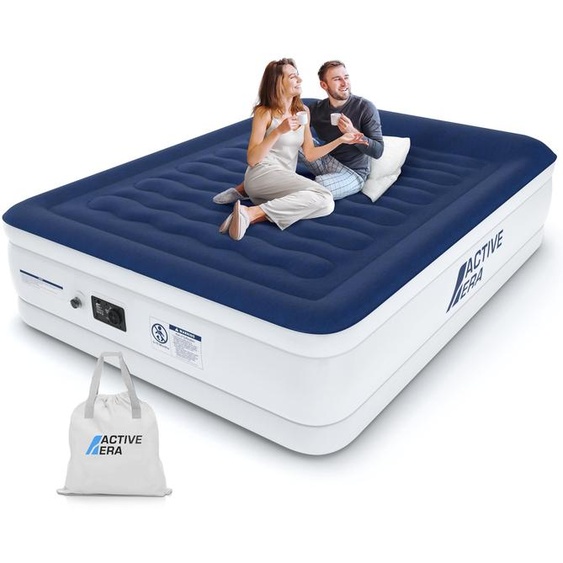 Lit gonflable pour 2 personnes, extra-haut, avec pompe et coussin, dimensions 150x200x36,5 cm