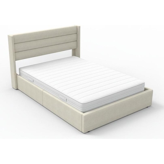 Lit HOME DELUXE LED – 160 x 200 cm, beige | Lit rembourré avec éclairage