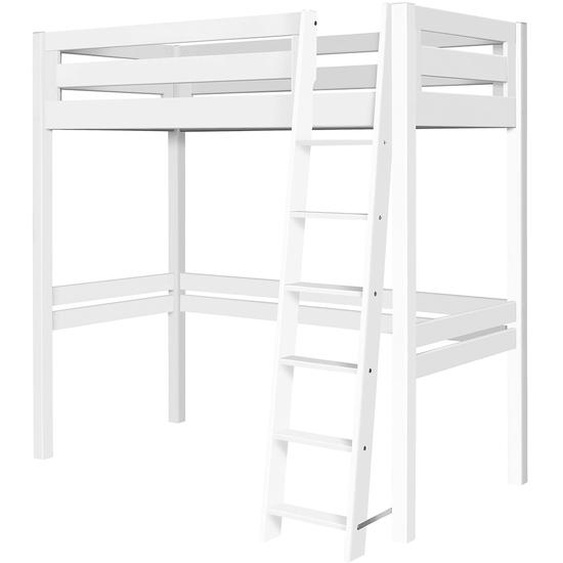 Lit Mezzanine 1 Place Bois Massif Orsai Blanc
