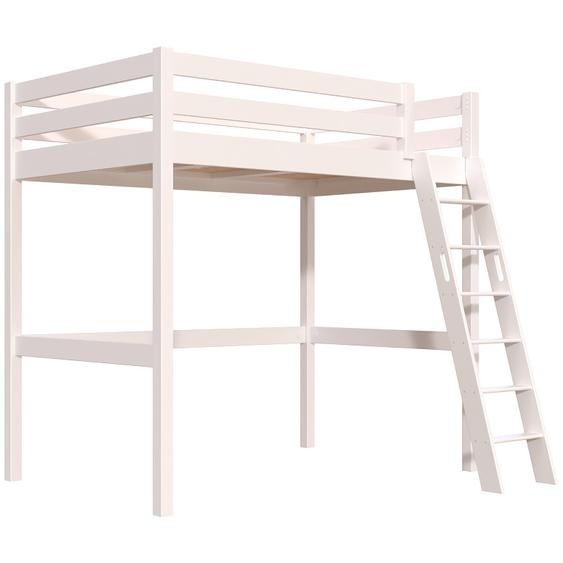 Lit mezzanine 1 place bois Sylvia 120x200 échelle inclinée