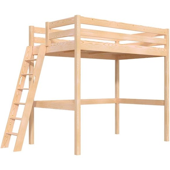 Lit mezzanine 1 place bois Sylvia 120x200 échelle inclinée