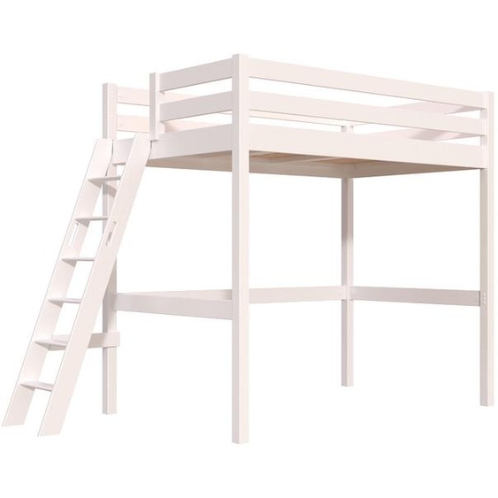 Lit mezzanine 1 place bois Sylvia 120x200 échelle inclinée