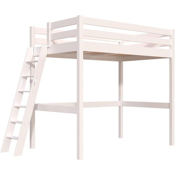 Lit mezzanine 1 place bois Sylvia 120x200 échelle inclinée