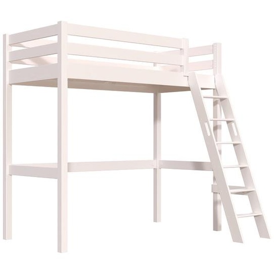 Lit mezzanine 1 place bois Sylvia 90x200 échelle inclinée