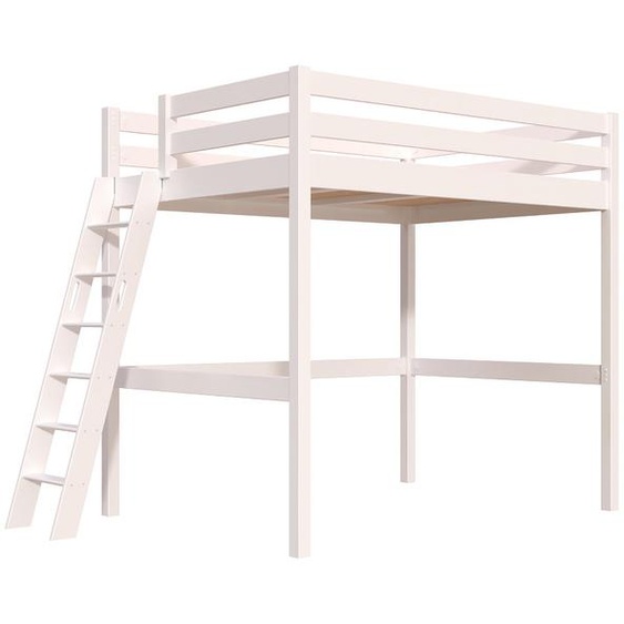 Lit mezzanine 2 places bois Sylvia 140x200 échelle inclinée