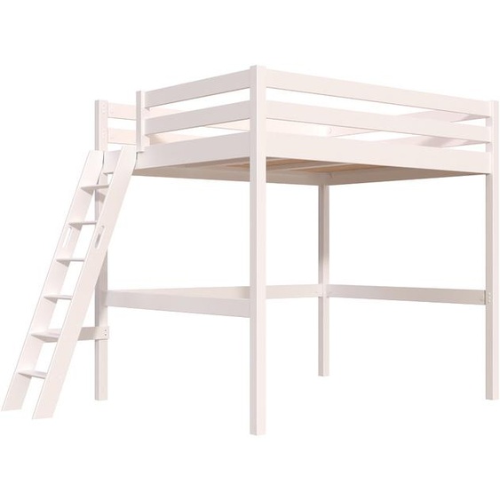 Lit mezzanine 2 places bois Sylvia 160x200 échelle inclinée