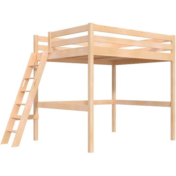 Lit mezzanine 2 places bois Sylvia 160x200 échelle inclinée