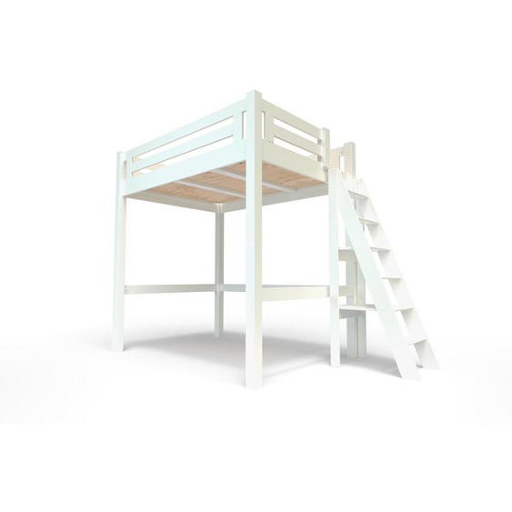 Lit Mezzanine adulte 140x200 bois + échelle hauteur réglable Alpage