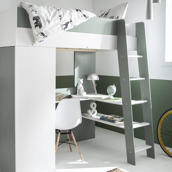 Lit Mezzanine + Armoire & Bureau Opus Mousse