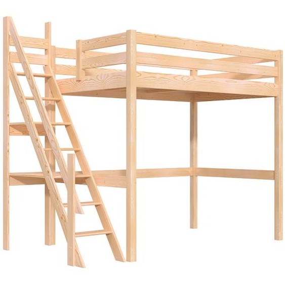 Lit mezzanine bois 120x200 Sylvia avec escalier de meunier