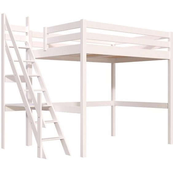 Lit mezzanine bois 140x200 Sylvia avec escalier de meunier