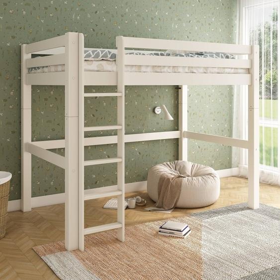 Lit Mezzanine Extra-solide En Bois Massif Hercule Blanc