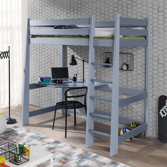 Lit mezzanine MILO en bois couleur gris - 80 cm x 170 cm