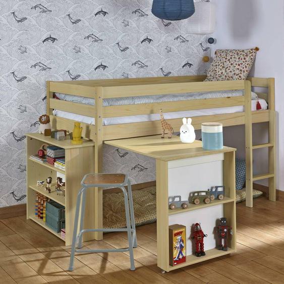 Lit Mi-hauteur Combiné Bois Massif Davon Bois