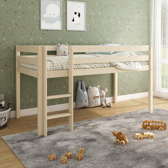 Lit Mi-hauteur Pin Massif Naturel Isidore Bois