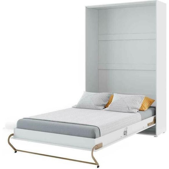 Lit mural lit armoire CONCEPT PRO CP-01 Vertical 140x200 BLANC MATT Lit mural pliant, lit armoire pliant, armoire avec lit pliant intégré, lit fonctionnel avec sommier à lattes inclus