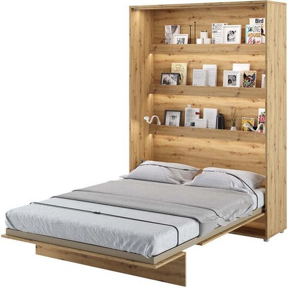 Lit mural Lit escamotable BED CONCEPT BC-01 Vertical 140x200 ARTISAN CHÊNE Lit mural escamotable, lit escamotable armoire, armoire avec lit escamotable intégré, lit fonctionnel y compris sommier à lattes